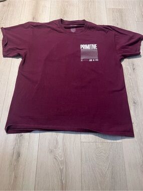 Primitive Maroon Short Sleeve Graphic Tee with White Logo